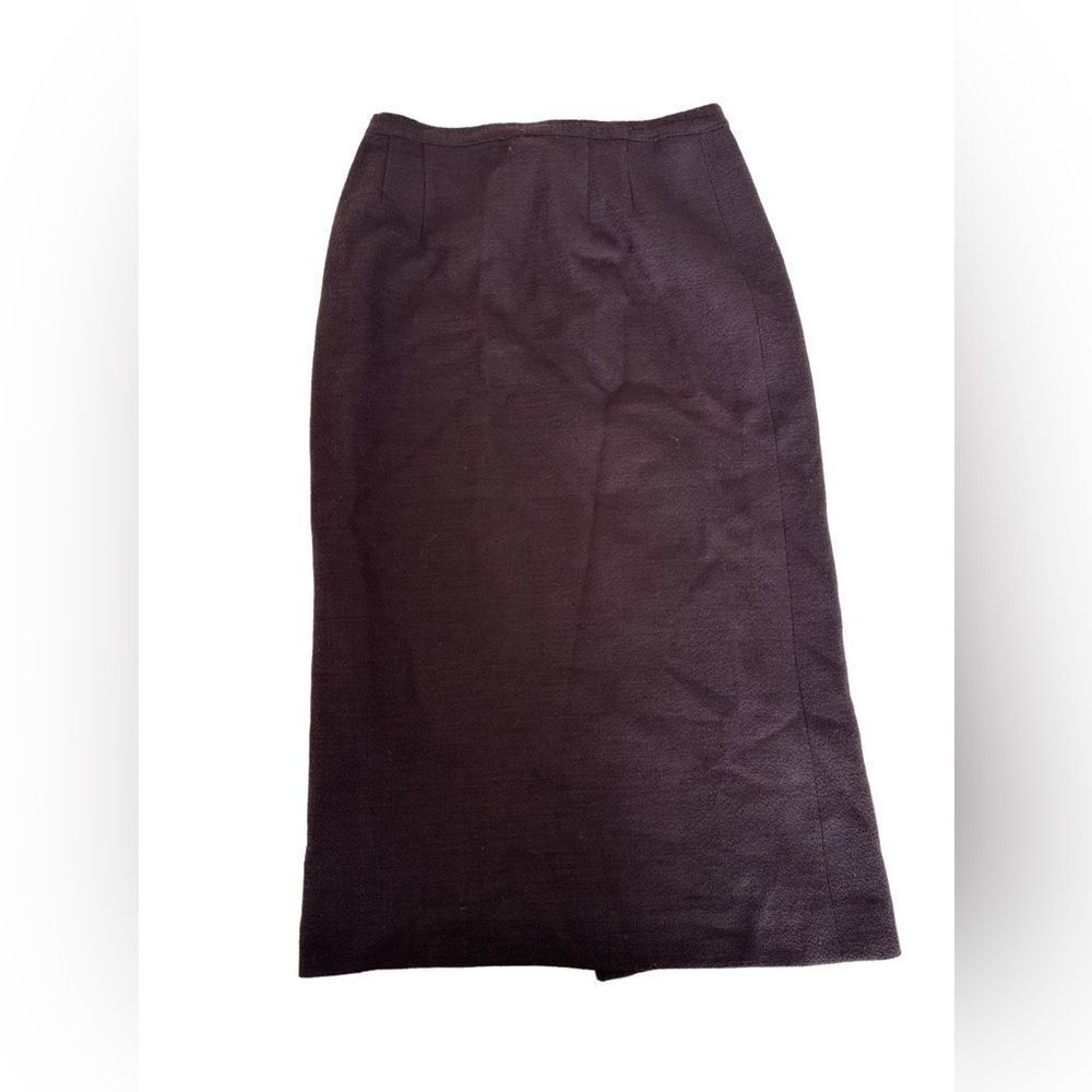 Eleganza  Vintage Made in USA 100% wool lined pencil Brown  skirt Size 4